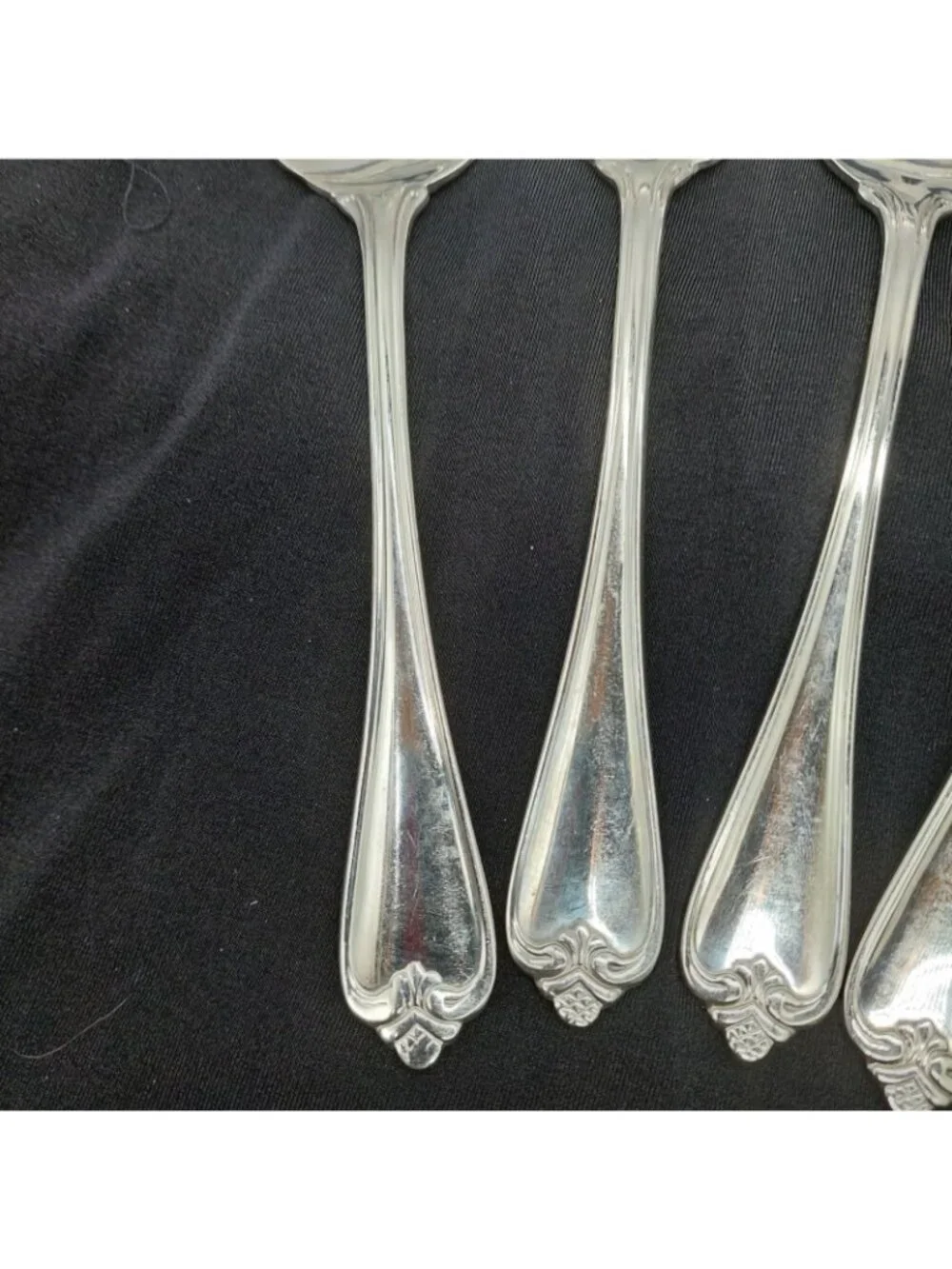 Reed & Barton Stainless Serving Spoons Fork Knife Lot Of 6